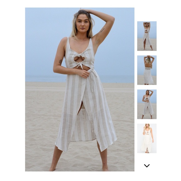 Tie Front Midi Dress - Picture 2 of 7